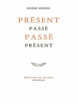 cover image of Présent passé, passé présent